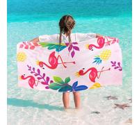 Flamingo Kids Beach Towel for Girls - 76 x 150cm Pink Pool Swim Towels Personalized Beach Towel for Girls Kids Quick Dry Ultra Absorbent Super Soft Beach Blanket Camping Travel Bath Shower Women Towel