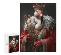 Flamingo King: Housewarming Gift, 500 PCS Wooden Brain Teaser for Adults - to Assemble, Frame And Display