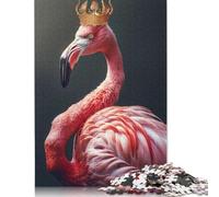Flamingo King Puzzle 500 Pieces Jigsaws Wood Puzzles Jigsaw Puzzles for Adults Educational Game Challenge Toy 500pcs (52x38cm)