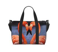 Flamingo Kiss Travel Tote Bag Unisex, Water-Resistant Weekend Gym Bag, Large Capacity Adjustable Shoulder Strap Travel Bag
