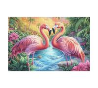 Flamingo Lake View 1000 Piece Jigsaw Puzzle for Adults Hallway Wall Art Statement Piece Precision Cut for Interior Design Lovers 1000 PCS