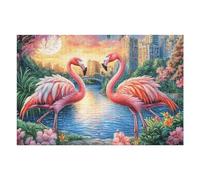 Flamingo Lake View 1000 Piece Jigsaw Puzzle for Adults Solo Leisure Time Challenging Fun No Dust Pieces Great Gift for Puzzle Enthusiasts 1000 PCS