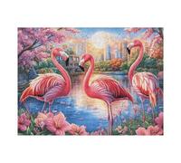 Flamingo Lake View 500 Piece Jigsaw Puzzle for Adults Solo Leisure Time Challenging Fun No Dust Pieces Great Gift for Puzzle Enthusiasts 500 PCS