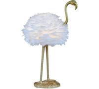 Flamingo Lamp Feather Table Light with Remote, LED Pink Feather Desk Lamp for Bedroom Decor, Aesthetic Bedside Lighting for Girls Room or Living Room(White)