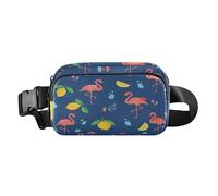 Flamingo Lemon Pattern Fashion Fanny Waist Pack for Men Women Large Capacity Belt Bag Travel Wallet with Adjustable Strap for Shopping Sports Work