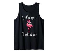 Flamingo - Lets Get Flocked Up Tropical Party Bird Humor Tank Top