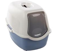 Flamingo Lexie Blue Closed Litter Tray 39 x 56 x 39.4 cm - Easy Clean - Filter That Reduces Bad Odours - Removable Lid