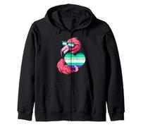 Flamingo LGBT Heart MLM Pride MLM Flag Gay Male Flag Zip Hoodie