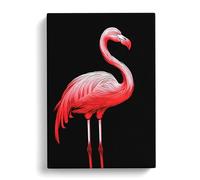 Flamingo Line Art No.2 Canvas Print | Gallery Wrapped 30mm Frame Wall Art | 30x20 inches | Ready to Hang | Minimalist Animals Picture | Living Room Bedroom Lounge Office