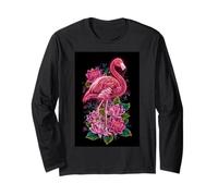 Flamingo Lotus Jungle Tropical Flower Bird Long Sleeve T-Shirt