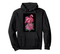 Flamingo Lotus Jungle Tropical Flower Bird Pullover Hoodie