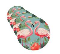 Flamingo Love Flowers Car Air Fresheners Cards Set of 4 Pieces Personalized Car Fresheners Gifts for Men Women Auto Aromatherapy Tablets Hanging Scented Cards for Wardrobe Bathroom