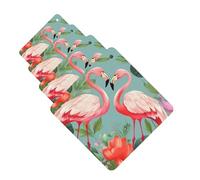 Flamingo Love Flowers Car Air Fresheners Cards Set of 4 Pieces Personalized Car Fresheners Gifts for Men Women Auto Aromatherapy Tablets Hanging Scented Cards for Wardrobe Bathroom
