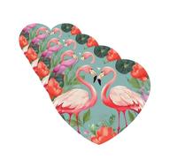 Flamingo Love Flowers Car Air Fresheners Cards Set of 4 Pieces Personalized Car Fresheners Gifts for Men Women Auto Aromatherapy Tablets Hanging Scented Cards for Wardrobe Bathroom