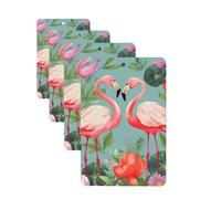 Flamingo Love Flowers Car Air Fresheners Cards Set of 4 Pieces Personalized Car Fresheners Gifts for Men Women Auto Aromatherapy Tablets Hanging Scented Cards for Wardrobe Bathroom