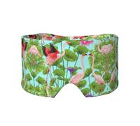 Flamingo Love Flowers Print Sleep Eye and Ear Muffs for Sleeping with Adjustable Strap for Travel Nap Shift Work Office
