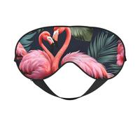 Flamingo Love Flowers Print Sleep Eye Mask Outdoor Indoor Travel Camping Meditation Yoga Shift Work Breathable