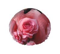 Flamingo Love Flowers print Stylish Shower Cap Reusable Shower Cap Women Large Shower Cap for Braids Long Hair