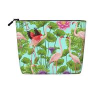 Flamingo Love Flowers Print Toiletry Bag Cosmetic Bag Large Capacity Travel Makeup Bag for Women for Daily Use Travel