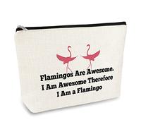 Flamingo Lover Gift Cosmetic Bag Flamingo Themed Gifts Zipper Makeup Bag Animal Lovers Gift for Women Girls Birthday Christmas Graduation Gifts for Friend Daughter Sister Motivational Present