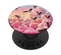 Flamingo Lover Pink Tropical Bird Aesthetic Nature Design PopSockets Adhesive PopGrip
