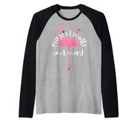 Flamingo - Majestically Awkward Weird Nerd Funny Gift Raglan Baseball Tee