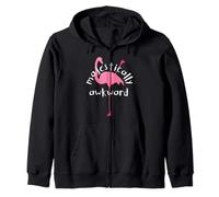 Flamingo - Majestically Awkward Weird Nerd Funny Gift Zip Hoodie
