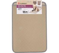 Flamingo Matz Beige Cat Litter Tray Mat 61x41cm - Dual-Layer, Waterproof, Easy Maintenance, Compact Size for Small Spaces