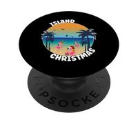 Flamingo Most Wonderful Winter - Island Tropical Christmas PopSockets Adhesive PopGrip