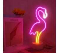 Flamingo Neon Light, Bedroom Night Light, LED Light Signs Powered by Battery/USB, Light Decoration for Christmas Birthday Party Bedroom Table Lamp Children Gifts