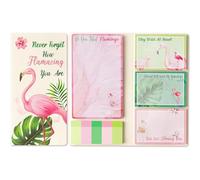 Flamingo Notes Set, 550 Sheets,Cute Cartoon Dog Post It Notes with 3 Point Pens, Self-Adhesive Writing Memo Pages Back to School Office Supplies