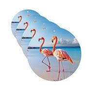 Flamingo on Beach Car Air Freshener Cards for Women Men 4 Pack Cute Car Accessories Long Lasting Scent Car Diffuser Hanging Auto Aromatherapy Tablets Car Fresheners Gifts