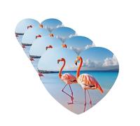 Flamingo on Beach Car Air Freshener Cards for Women Men 4 Pack Cute Car Accessories Long Lasting Scent Car Diffuser Hanging Auto Aromatherapy Tablets Car Fresheners Gifts