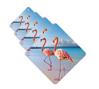 Flamingo on Beach Car Air Freshener Cards for Women Men 4 Pack Cute Car Accessories Long Lasting Scent Car Diffuser Hanging Auto Aromatherapy Tablets Car Fresheners Gifts