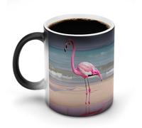 Flamingo on Beach Coffee Mugs Ceramic Mug Thermochromic Coffee Cup Discolo