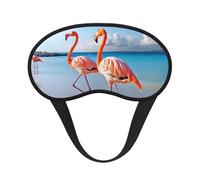Flamingo on Beach Sleep Mask for Side Sleeper, Light Blocking Night Masks for Sleeping Eye Mask for Women Men Eye Cover Soft Comfortable Eye Shade for Travel, Nap