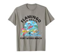 Flamingo On Board Vacation Fort Myers Beach Florida T-Shirt