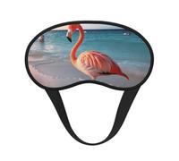 Flamingo On The Beach Sleep Mask Soft Comfortable Eye Mask with Adjustable Strapblackout Eye Sleep Shade Cover for Women Girls Men Travel Yoga Nap Shift Work