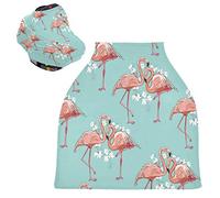Flamingo Painting Art Stretchy Baby Car Seat Cover,Canopy Nursing Covers,Soft Breathable Windproof Scarf Changepad for Winter Infant Breastfeeding Boys
