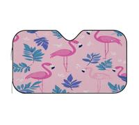 Flamingo Palm Leaf Pattern Car Windshield Sun Shade