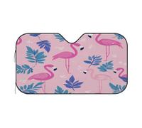 Flamingo Palm Leaf Pattern Car Windshield Sun Shade