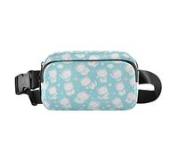 Flamingo Palm Tree Waterproof Crossbody Bag Waist Packs with Adjustable Strap for Travel Gym Work, Cute White Cat Astronaut Floating in Space, One Size