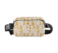 Flamingo Palm Tree Waterproof Crossbody Bag Waist Packs with Adjustable Strap for Travel Gym Work, Cute Fox Pattern Foxy Endless, One Size
