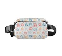 Flamingo Palm Tree Waterproof Crossbody Bag Waist Packs with Adjustable Strap for Travel Gym Work, Cute Kawaii Fairy, One Size