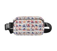 Flamingo Palm Tree Waterproof Crossbody Bag Waist Packs with Adjustable Strap for Travel Gym Work, Cute Christmas Gnomes, One Size