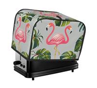 Flamingo Palm Trees Leaf 2 Slice Toaster Covers Quilted Bread Maker Cover Small Appliance Cover With Handle For Home Table Kitchen Decor