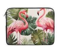 Flamingo Palm Trees Leaf Laptop Sleeve 10inch Laptop Protective Case for Women Men Shockproof Computer Cover Portable Notebook Briefcases Computer Carrying Bag Lap Top Protector Compatible with Notebo