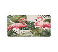 Flamingo Palm Trees Leaf Print Desk Mat | Non-Slip Large Mouse Pad 30x60cm Keyboard Gaming Long Mouse Mats for Desk Accessories