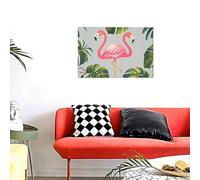 Flamingo Palm Trees Leaf Wall Art Posters Modern Prints Painting Framed Pictures Artwork Decoration For Living Room Kitchen Bathroom Office Ready To Hang 12x18in