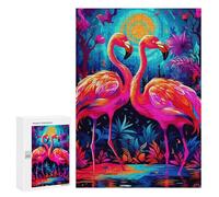 Flamingo Paradise, 300 PCS Wooden Brain Teaser for Adults, New Year Decoration - for Quiet Evenings And Focused Play